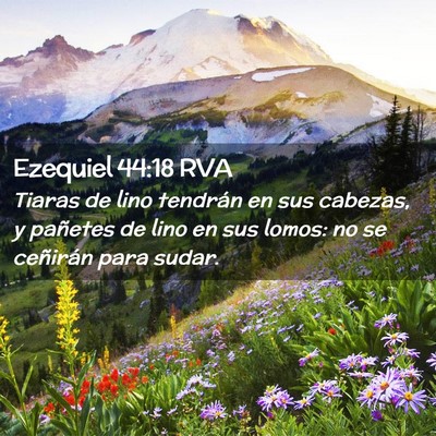 Picture 02 - Ezequiel 44:18 RVA - Tiaras de lino tendrán en sus cabezas, y - Bible Verse Picture
