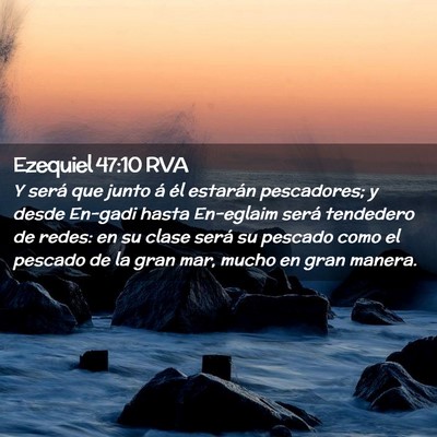 Picture 02 - Ezequiel 47:10 RVA - Y será que junto á él estarán pescadores; y - Bible Verse Picture