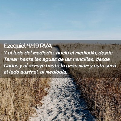 Picture 02 - Ezequiel 47:19 RVA - Y al lado del mediodía, hacia el mediodía, - Bible Verse Picture