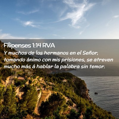 Picture 02 - Filipenses 1:14 RVA - Y muchos de los hermanos en el Señor, tomando - Bible Verse Picture