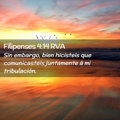 Picture 02 - Filipenses 4:14 RVA - Sin embargo, bien hicisteis que comunicasteis - Bible Verse Picture