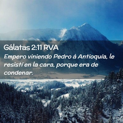 Picture 02 - Gálatas 2:11 RVA - Empero viniendo Pedro á Antioquía, le resistí - Bible Verse Picture