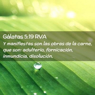 Picture 02 - Gálatas 5:19 RVA - Y manifiestas son las obras de la carne, que son: - Bible Verse Picture