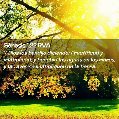 Picture 02 - Génesis 1:22 RVA - Y Dios los bendijo diciendo: Fructificad y - Bible Verse Picture
