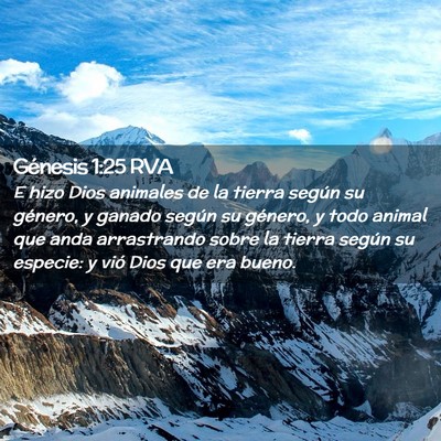 Picture 02 - Génesis 1:25 RVA - E hizo Dios animales de la tierra según su - Bible Verse Picture