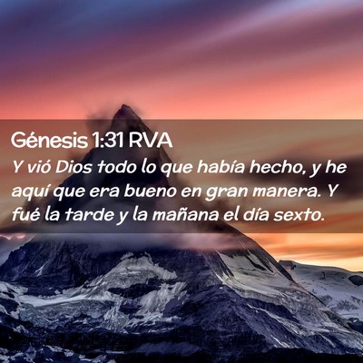 Picture 02 - Génesis 1:31 RVA - Y vió Dios todo lo que había hecho, y he aquí - Bible Verse Picture