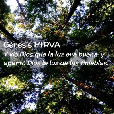 Picture 02 - Génesis 1:4 RVA - Y vió Dios que la luz era buena: y apartó Dios - Bible Verse Picture