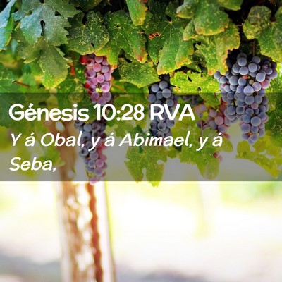 Picture 02 - Génesis 10:28 RVA - Y á Obal, y á Abimael, y á - Bible Verse Picture