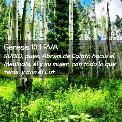 Picture 02 - Génesis 13:1 RVA - SUBIO, pues, Abram de Egipto hacia el Mediodía, - Bible Verse Picture
