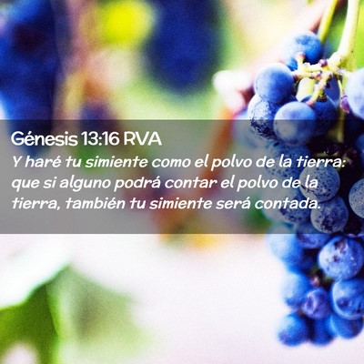 Picture 02 - Génesis 13:16 RVA - Y haré tu simiente como el polvo de la tierra: - Bible Verse Picture