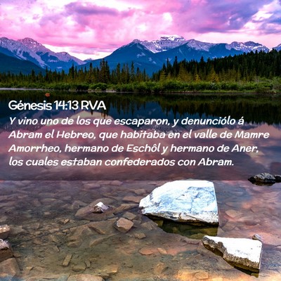Picture 02 - Génesis 14:13 RVA - Y vino uno de los que escaparon, y denunciólo á - Bible Verse Picture