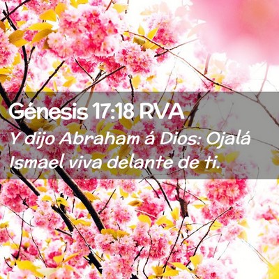 Picture 02 - Génesis 17:18 RVA - Y dijo Abraham á Dios: Ojalá Ismael viva - Bible Verse Picture