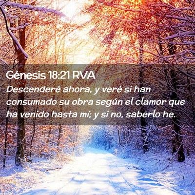 Picture 02 - Génesis 18:21 RVA - Descenderé ahora, y veré si han consumado su - Bible Verse Picture