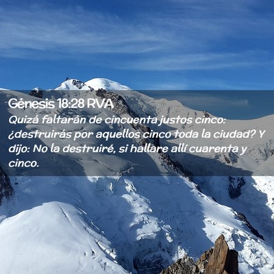 Picture 02 - Génesis 18:28 RVA - Quizá faltarán de cincuenta justos cinco: - Bible Verse Picture
