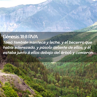 Picture 02 - Génesis 18:8 RVA - Tomó también manteca y leche, y el becerro que - Bible Verse Picture