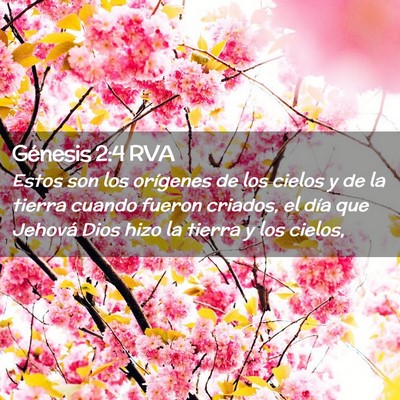 Picture 02 - Génesis 2:4 RVA - Estos son los orígenes de los cielos y de la - Bible Verse Picture