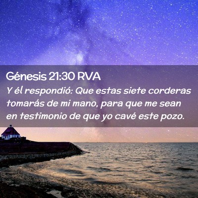 Picture 02 - Génesis 21:30 RVA - Y él respondió: Que estas siete corderas - Bible Verse Picture