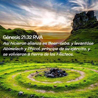 Picture 02 - Génesis 21:32 RVA - Así hicieron alianza en Beer-seba: y levantóse - Bible Verse Picture