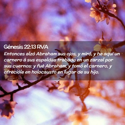 Picture 02 - Génesis 22:13 RVA - Entonces alzó Abraham sus ojos, y miró, y he - Bible Verse Picture