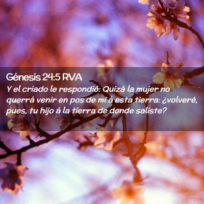 Picture 02 - Génesis 24:5 RVA - Y el criado le respondió: Quizá la mujer no - Bible Verse Picture