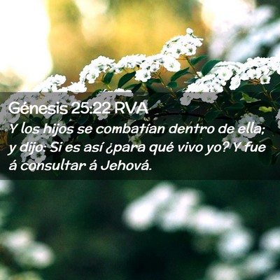 Picture 02 - Génesis 25:22 RVA - Y los hijos se combatían dentro de ella; y dijo: - Bible Verse Picture