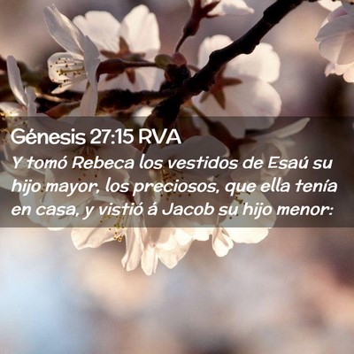 Picture 02 - Génesis 27:15 RVA - Y tomó Rebeca los vestidos de Esaú su hijo - Bible Verse Picture