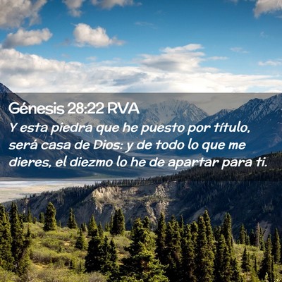 Picture 02 - Génesis 28:22 RVA - Y esta piedra que he puesto por título, será - Bible Verse Picture