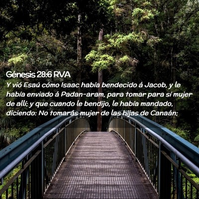 Picture 02 - Génesis 28:6 RVA - Y vió Esaú cómo Isaac había bendecido á - Bible Verse Picture