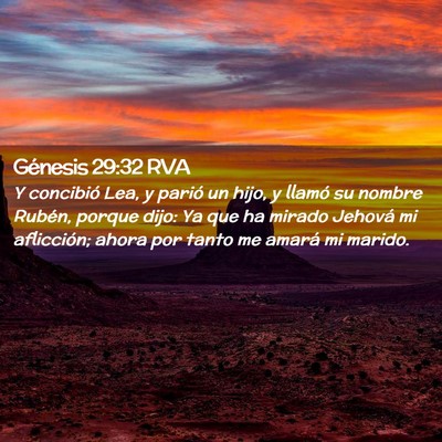Picture 02 - Génesis 29:32 RVA - Y concibió Lea, y parió un hijo, y llamó su - Bible Verse Picture