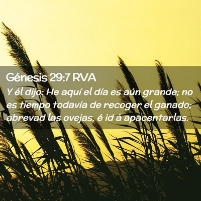 Picture 02 - Génesis 29:7 RVA - Y él dijo: He aquí el día es aún grande; no - Bible Verse Picture