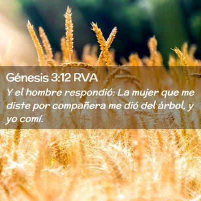 Picture 02 - Génesis 3:12 RVA - Y el hombre respondió: La mujer que me diste por - Bible Verse Picture