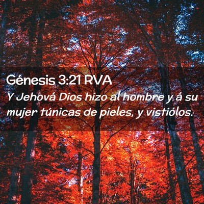 Picture 02 - Génesis 3:21 RVA - Y Jehová Dios hizo al hombre y á su mujer - Bible Verse Picture