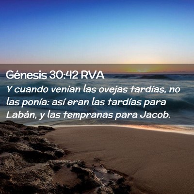 Picture 02 - Génesis 30:42 RVA - Y cuando venían las ovejas tardías, no las - Bible Verse Picture