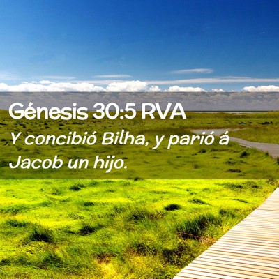 Picture 02 - Génesis 30:5 RVA - Y concibió Bilha, y parió á Jacob un - Bible Verse Picture