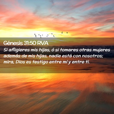 Picture 02 - Génesis 31:50 RVA - Si afligieres mis hijas, ó si tomares otras - Bible Verse Picture