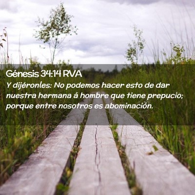 Picture 02 - Génesis 34:14 RVA - Y dijéronles: No podemos hacer esto de dar - Bible Verse Picture