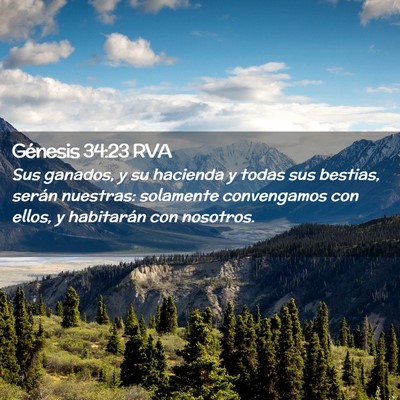 Picture 02 - Génesis 34:23 RVA - Sus ganados, y su hacienda y todas sus bestias, - Bible Verse Picture