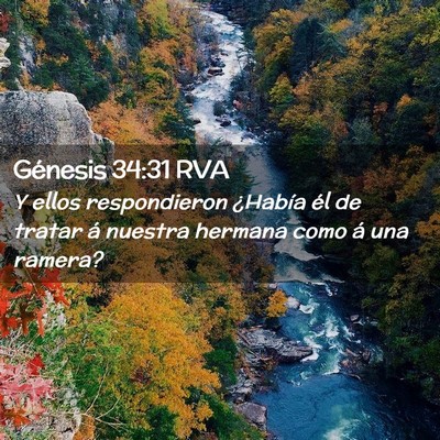 Picture 02 - Génesis 34:31 RVA - Y ellos respondieron ¿Había él de tratar á - Bible Verse Picture