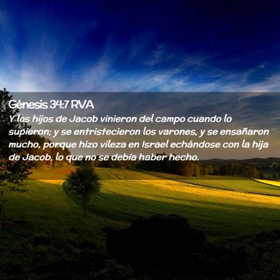 Picture 02 - Génesis 34:7 RVA - Y los hijos de Jacob vinieron del campo cuando lo - Bible Verse Picture