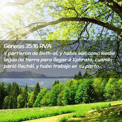 Picture 02 - Génesis 35:16 RVA - Y partieron de Beth-el, y había aún como media - Bible Verse Picture