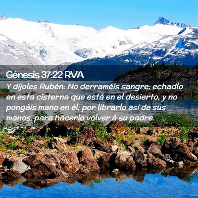 Picture 02 - Génesis 37:22 RVA - Y díjoles Rubén: No derraméis sangre; echadlo - Bible Verse Picture