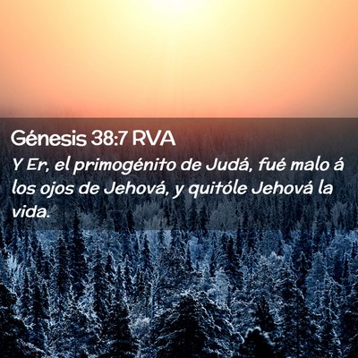 Picture 02 - Génesis 38:7 RVA - Y Er, el primogénito de Judá, fué malo á los - Bible Verse Picture