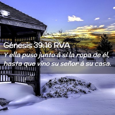 Picture 02 - Génesis 39:16 RVA - Y ella puso junto á sí la ropa de él, hasta - Bible Verse Picture
