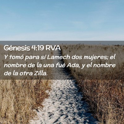 Picture 02 - Génesis 4:19 RVA - Y tomó para sí Lamech dos mujeres; el nombre de - Bible Verse Picture