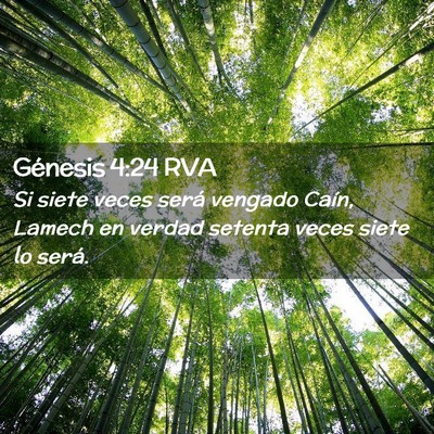 Picture 02 - Génesis 4:24 RVA - Si siete veces será vengado Caín, Lamech en - Bible Verse Picture
