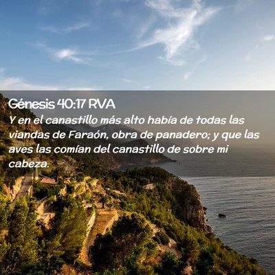 Picture 02 - Génesis 40:17 RVA - Y en el canastillo más alto había de todas las - Bible Verse Picture