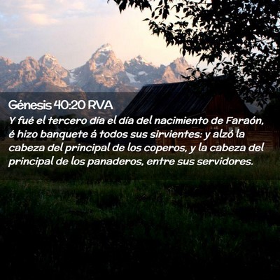 Picture 02 - Génesis 40:20 RVA - Y fué el tercero día el día del nacimiento de - Bible Verse Picture