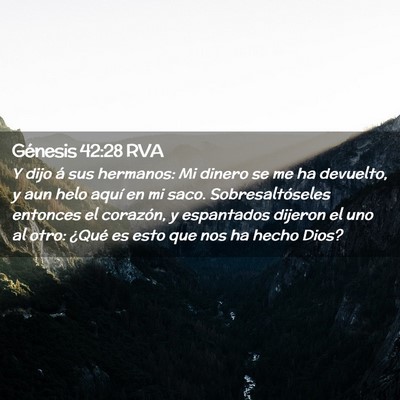 Picture 02 - Génesis 42:28 RVA - Y dijo á sus hermanos: Mi dinero se me ha - Bible Verse Picture