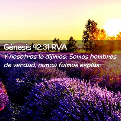 Picture 02 - Génesis 42:31 RVA - Y nosotros le dijimos: Somos hombres de verdad, - Bible Verse Picture