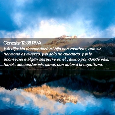 Picture 02 - Génesis 42:38 RVA - Y él dijo: No descenderá mi hijo con vosotros; - Bible Verse Picture